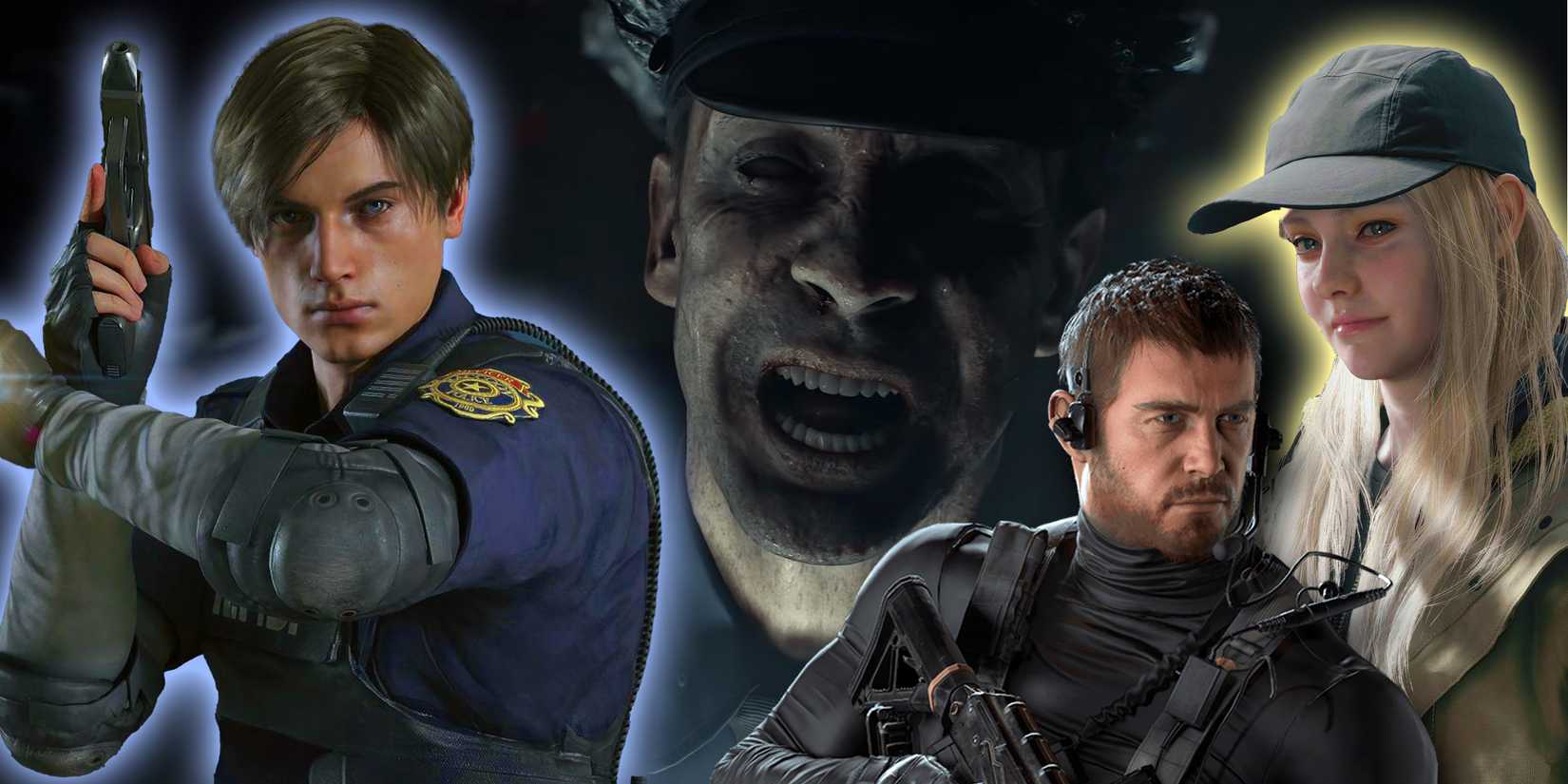 Resident Evil Characters next to Requiem zombie