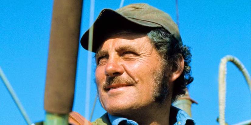 Robert Shaw smiling as Quint in Jaws