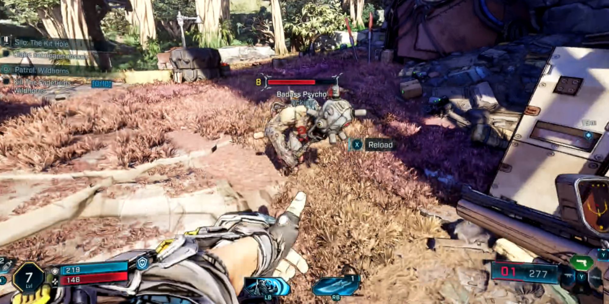 Um jogador acertando um inimigo com uma faca de arremesso em Borderlands 4