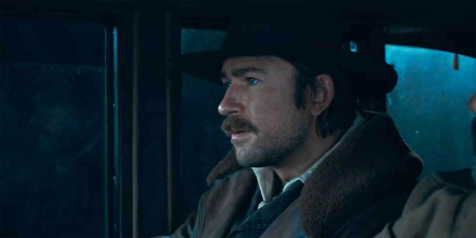 Spencer Dutton in a car outside the ranch in Yellowstone's finale