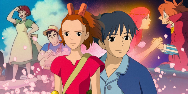 Studio Ghibli - The Secret World of Arriety next to Kiki's Delivery Service next to Ponyo