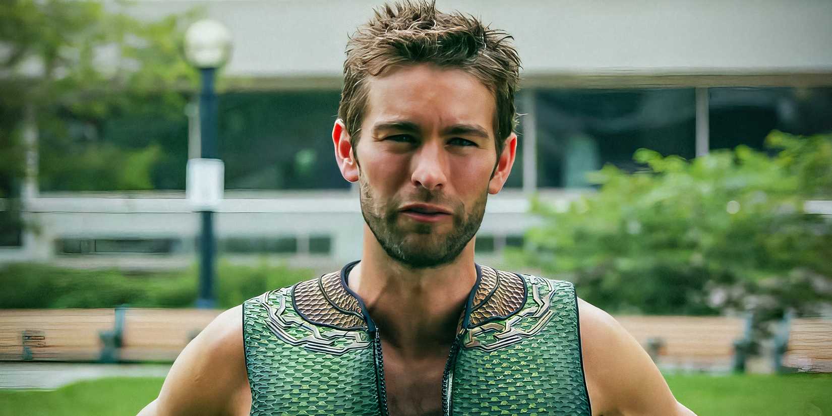 Chace Crawford as The Deep in The Boys making a face