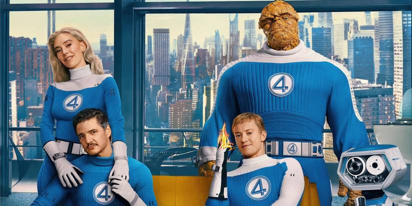 Актеры фильма "The Fantastic Four: First Steps" в костюмах