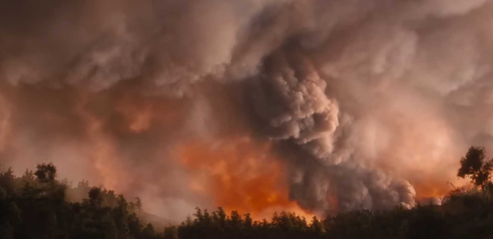 An image for of wildfire smoke in The Lost Bus trailer 