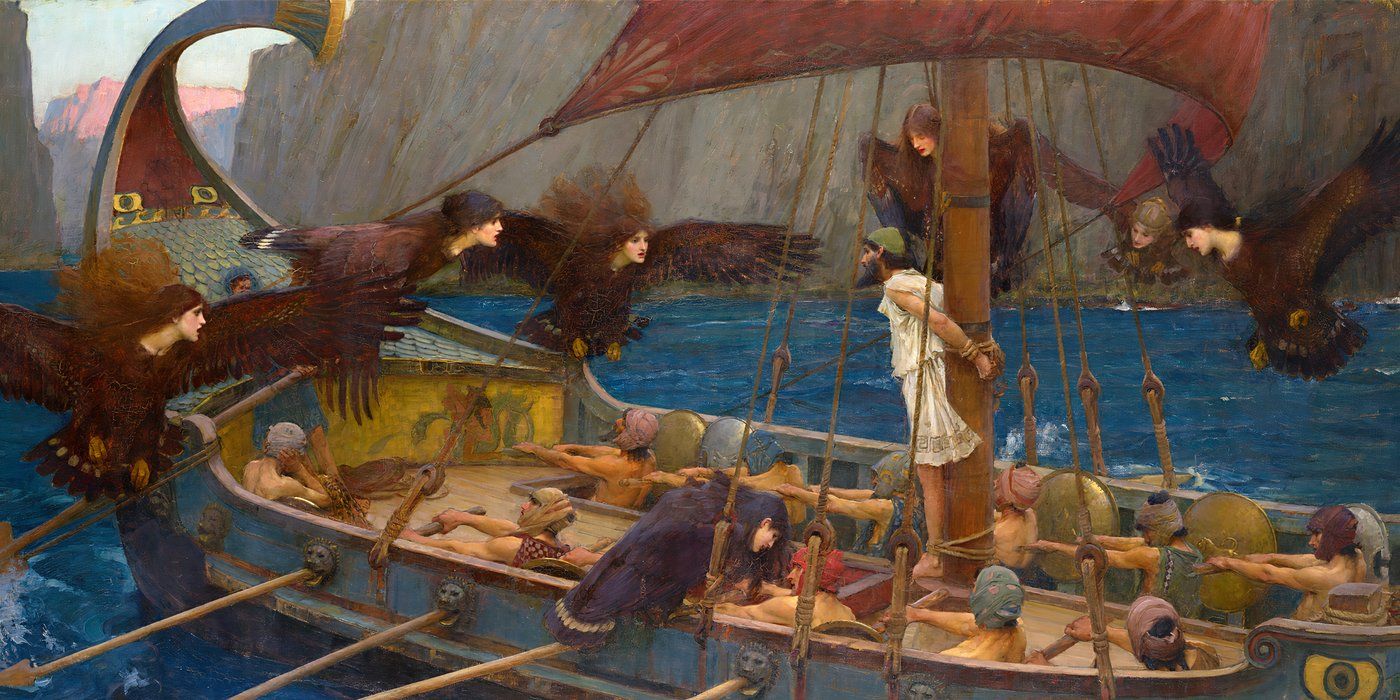 A ship in The Odyssey attacked by sirens