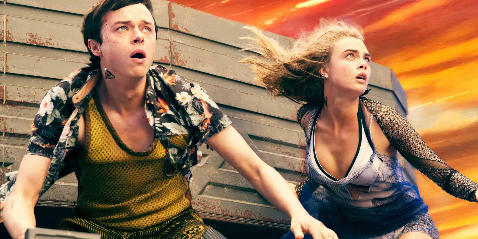 Dane DeHaan as Valerian and Cara Delevingne as Laureline in Valerian and the City of a Thousand Planets