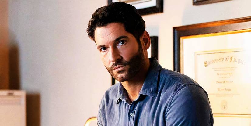 Tom Ellis, looking serious, as Oliver in Tell Me Lies