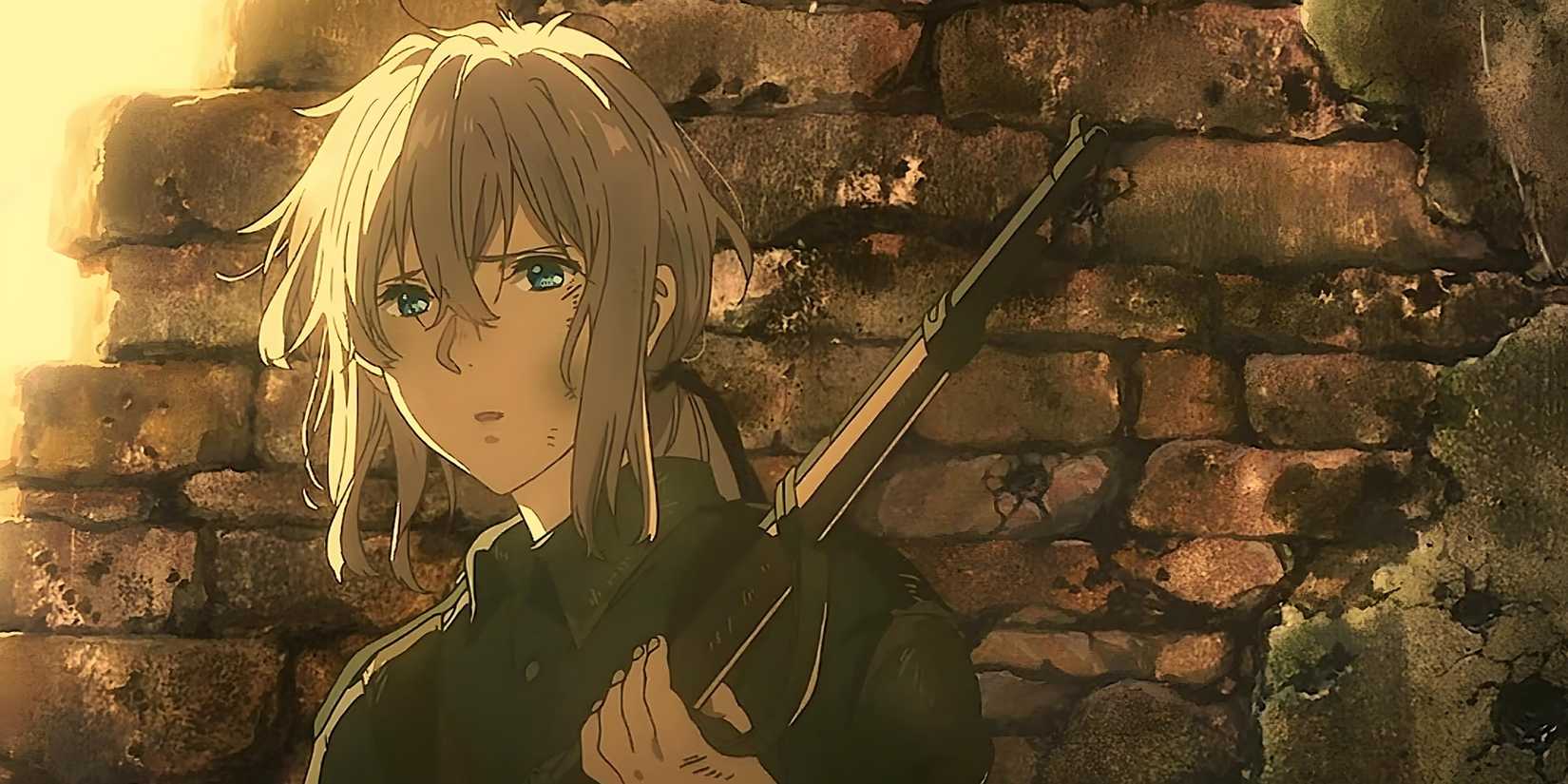 Violet as a soldier in Violet Evergarden