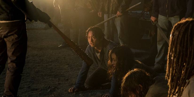 8 TV Shows That Trolled Fans 3 Negan brandishing his bat Lucille in The Walking Dead