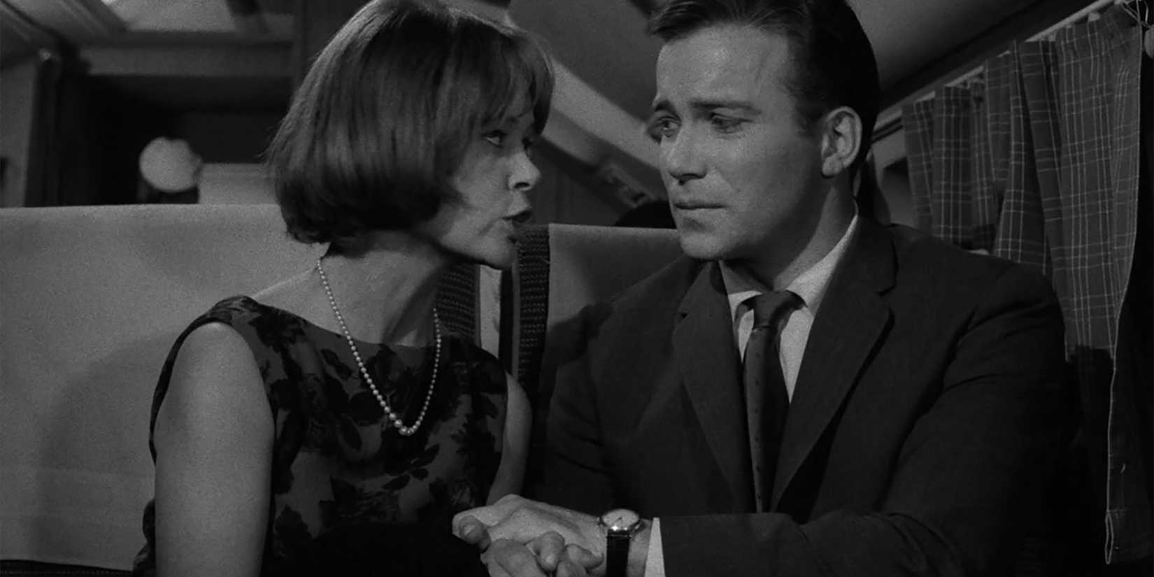 William Shatner as Robert Wilson and Christine White as Julia Wilson in The Twilight Zone Nightmare at 20000 Feet