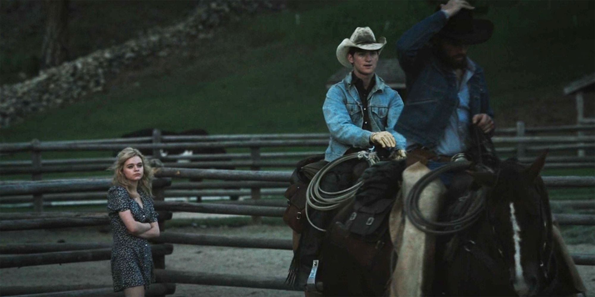 Young Beth watches Rip ride away in Yellowstone