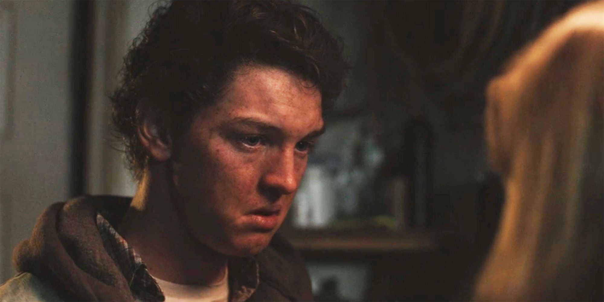 Young Rip cries in the barn in Yellowstone