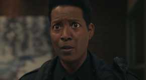 Mike looking shocked in Resident Alien