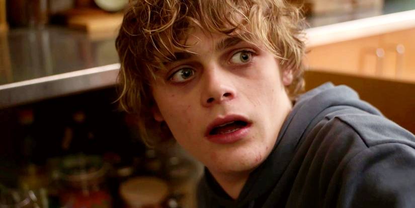 Billy Barratt as Andy looking over his shoulder with a shocked expression in Bring Her Back
