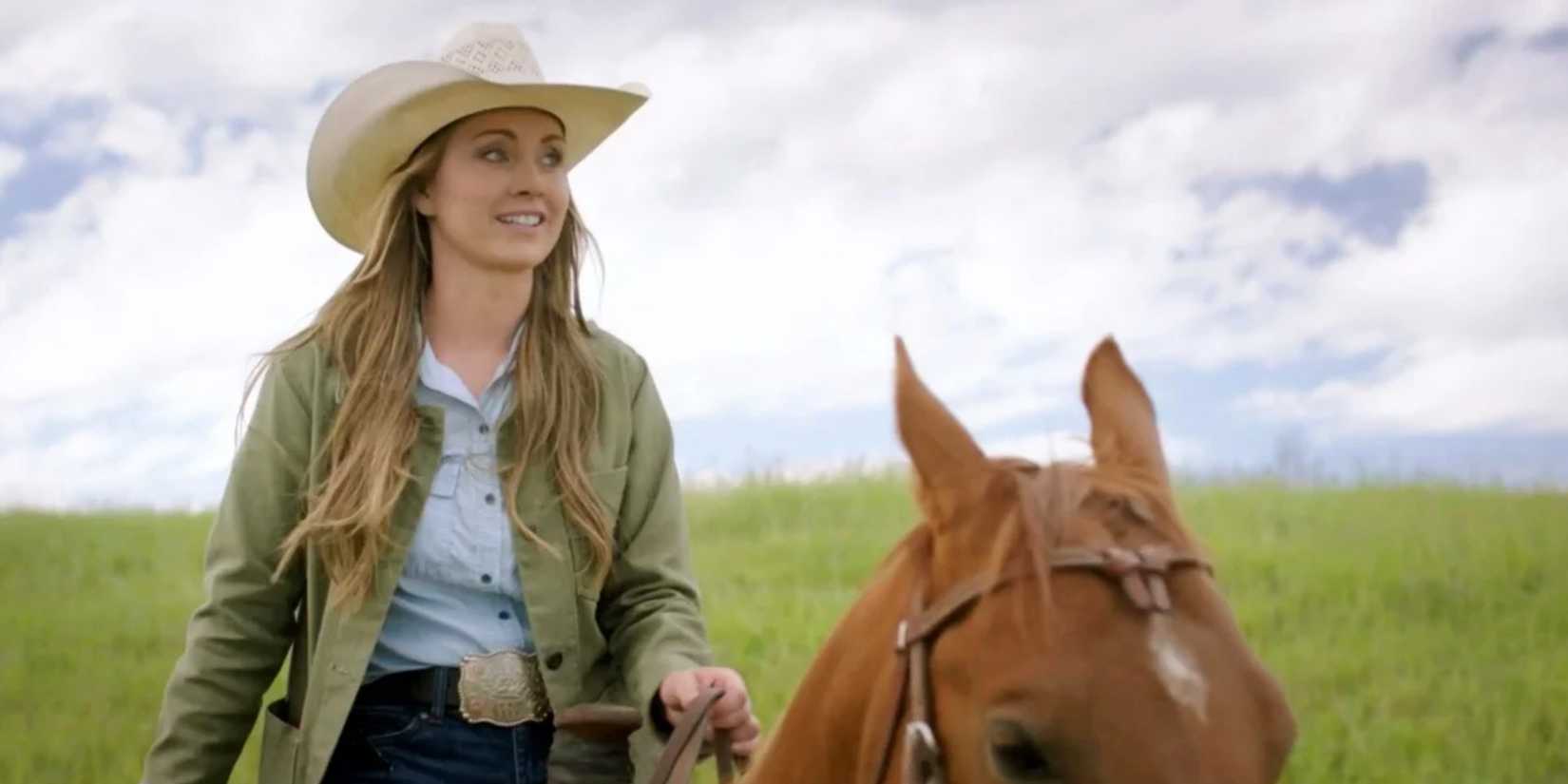 A woman riding a horse in Heartland