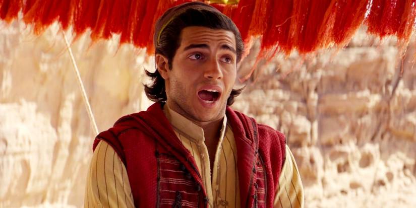 Aladdin with his mouth open in the 2019 version
