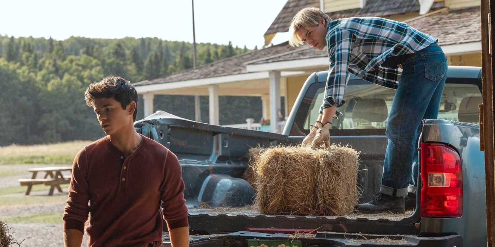 Alex and Cole with their dad's truck in My Life with the Walter Boys season 2