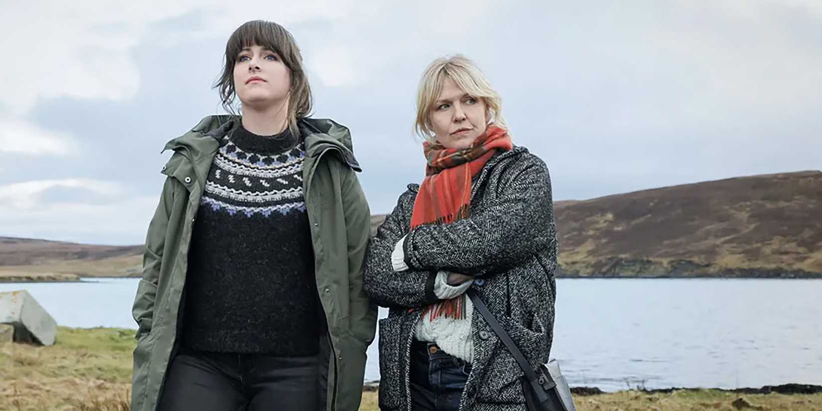 Alison O'Donnell and Ashley Jensen in Shetland season 9