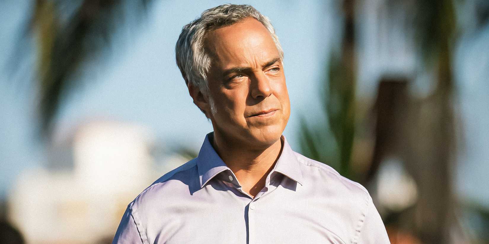 Titus Welliver as Harry Bosch with a stern look on his face