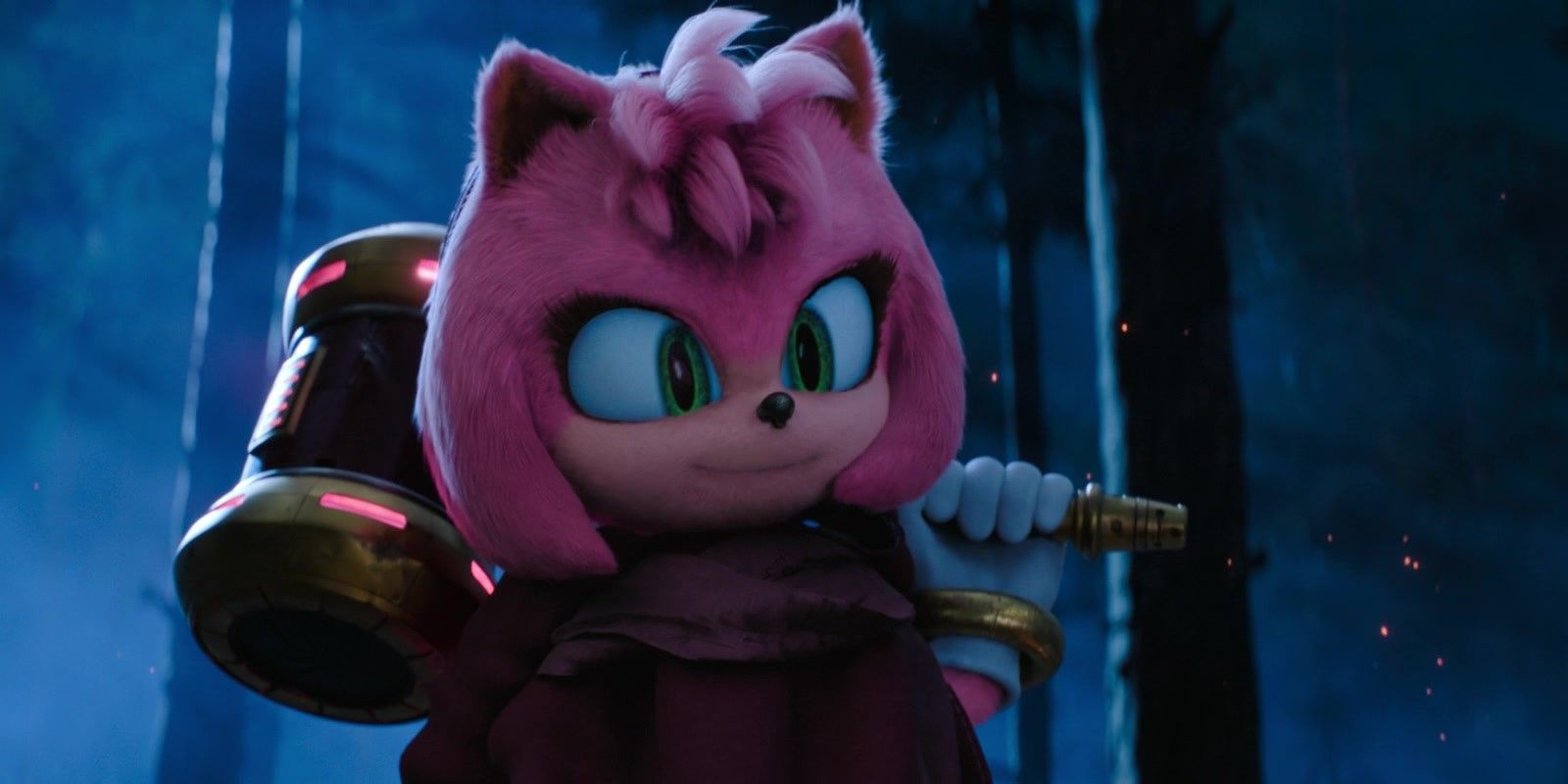 Amy Rose con il suo martello in Sonic 3