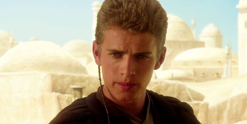 Anakin Skywalker looking serious in Attack of the Clones