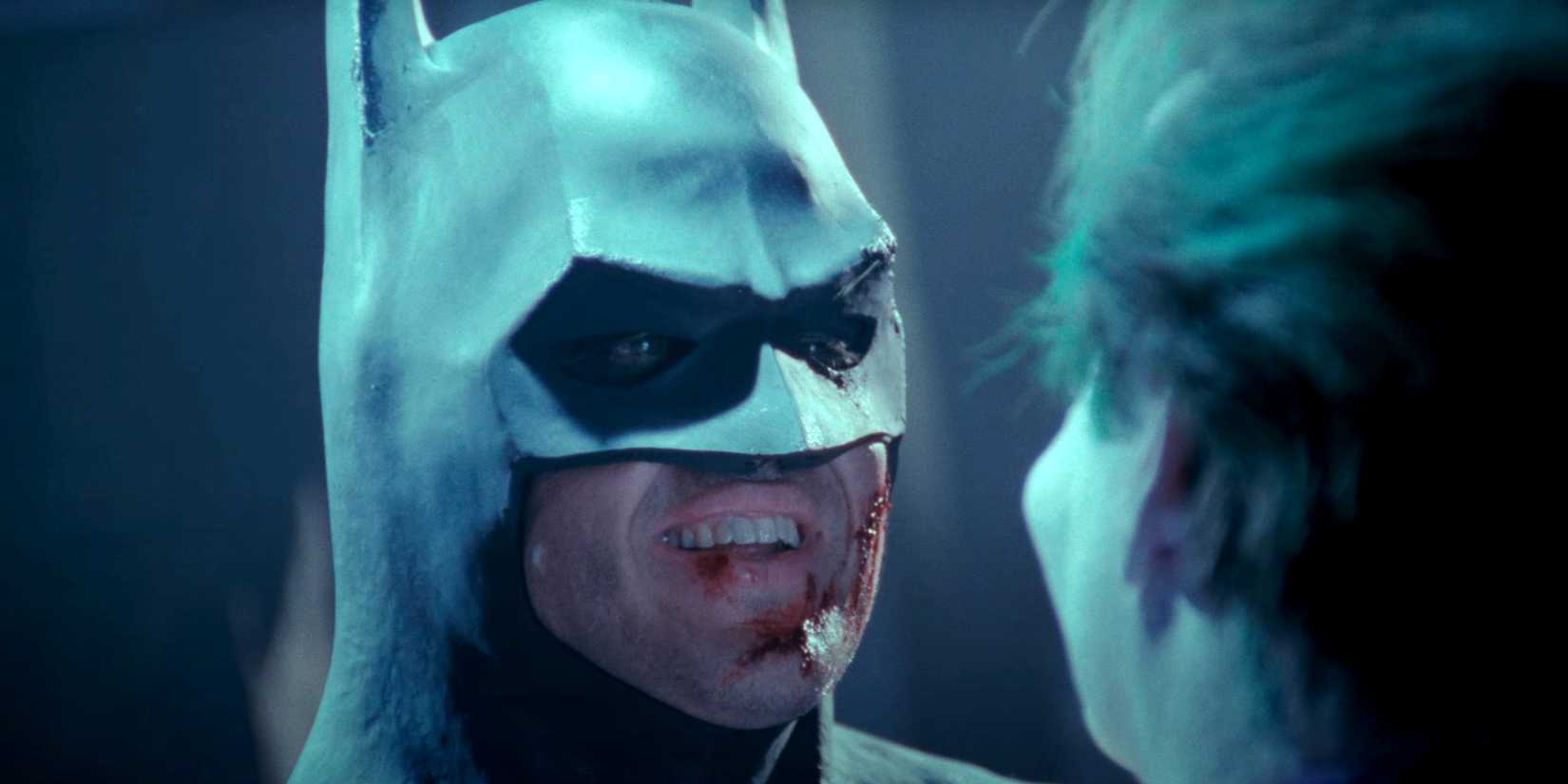 Batman talking to Joker in Batman 1989