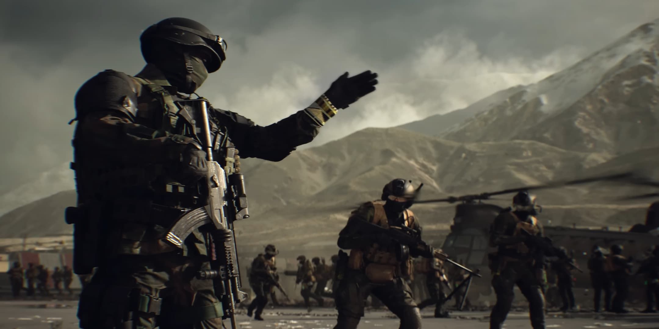 Battlefield 6 soldier directing another soldier