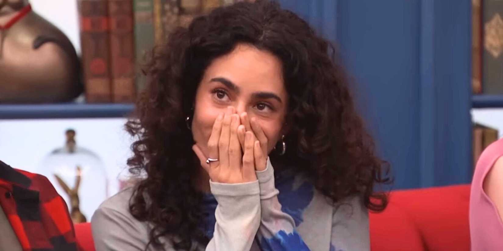 Big Brother 27's Morgan Pope with her hand over her mouth looking shocked
