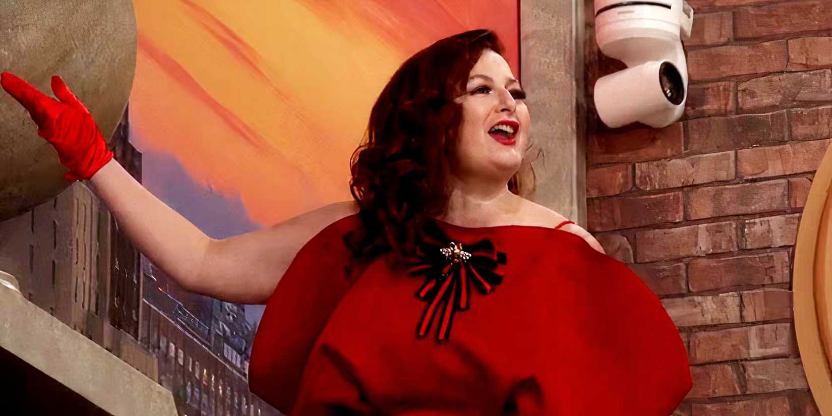 Big Brother 27's Rachel Reilly wears red dress and gloves