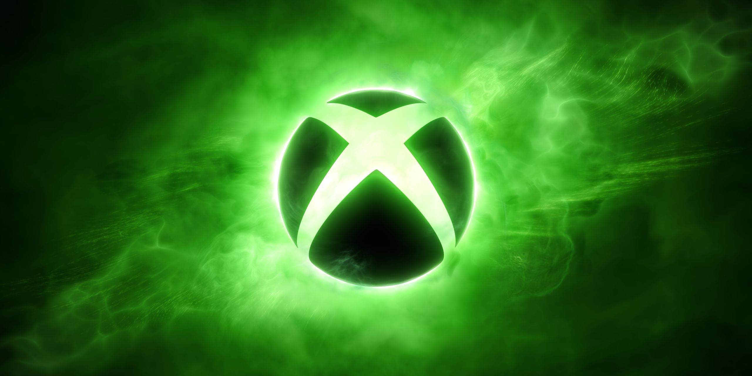 Black Xbox logo on a vibrant green background.
