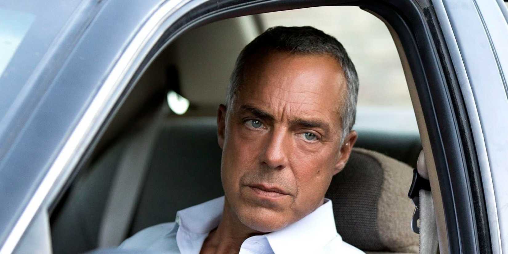Bosch (Titus Welliver) sitting in a car on Bosch