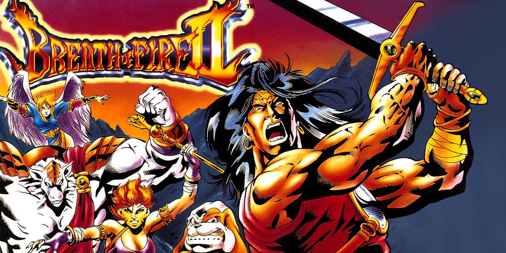 Breath of Fire 2 characters pose on the SNES Cover Art.