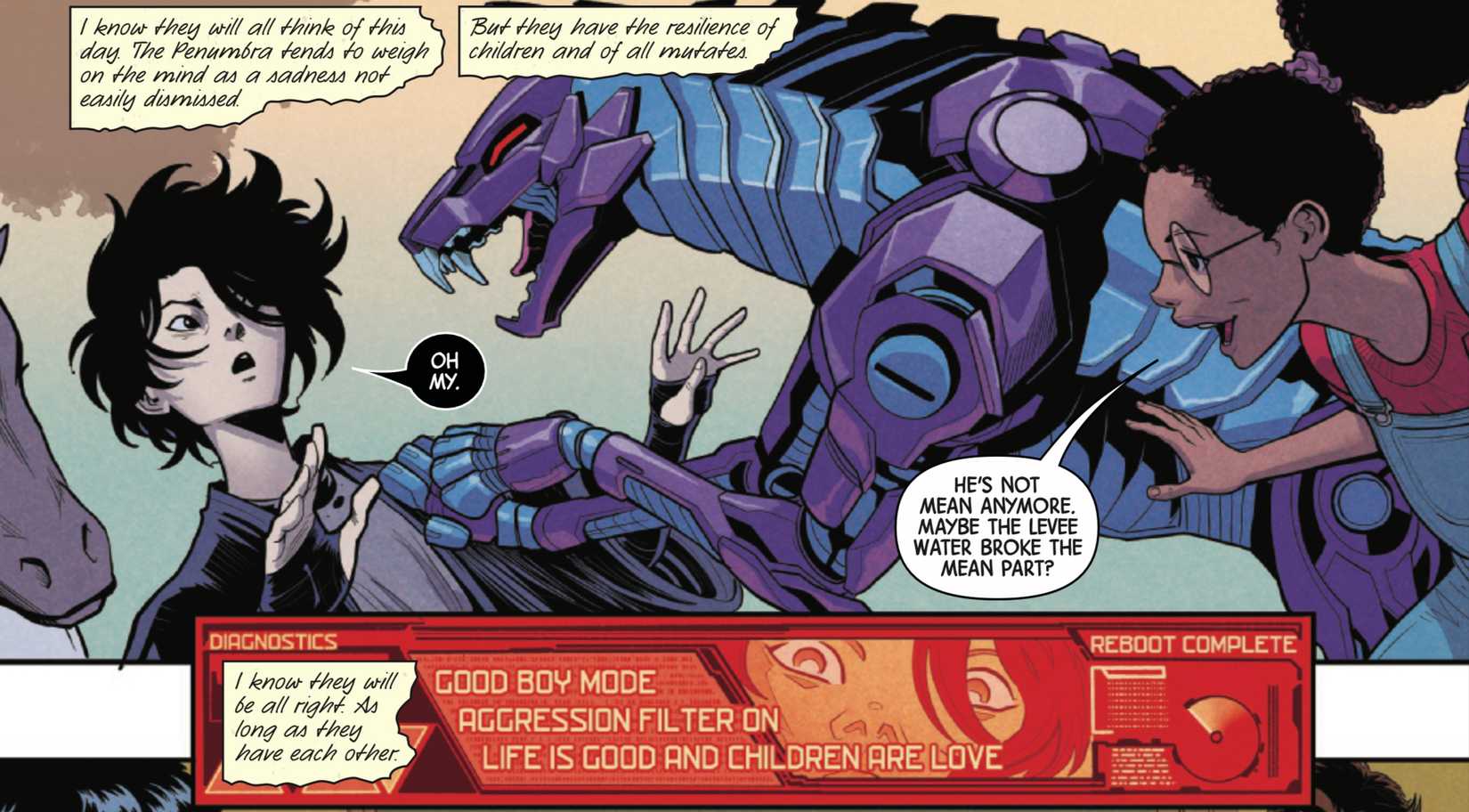 Uncanny X-Men #16 comic art - Waffles meets Deathdream with new programming