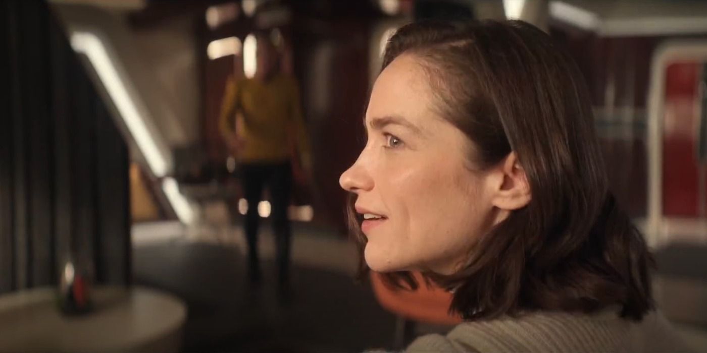 Captain Batel looking to the side in Star Trek Strange New Worlds season 3