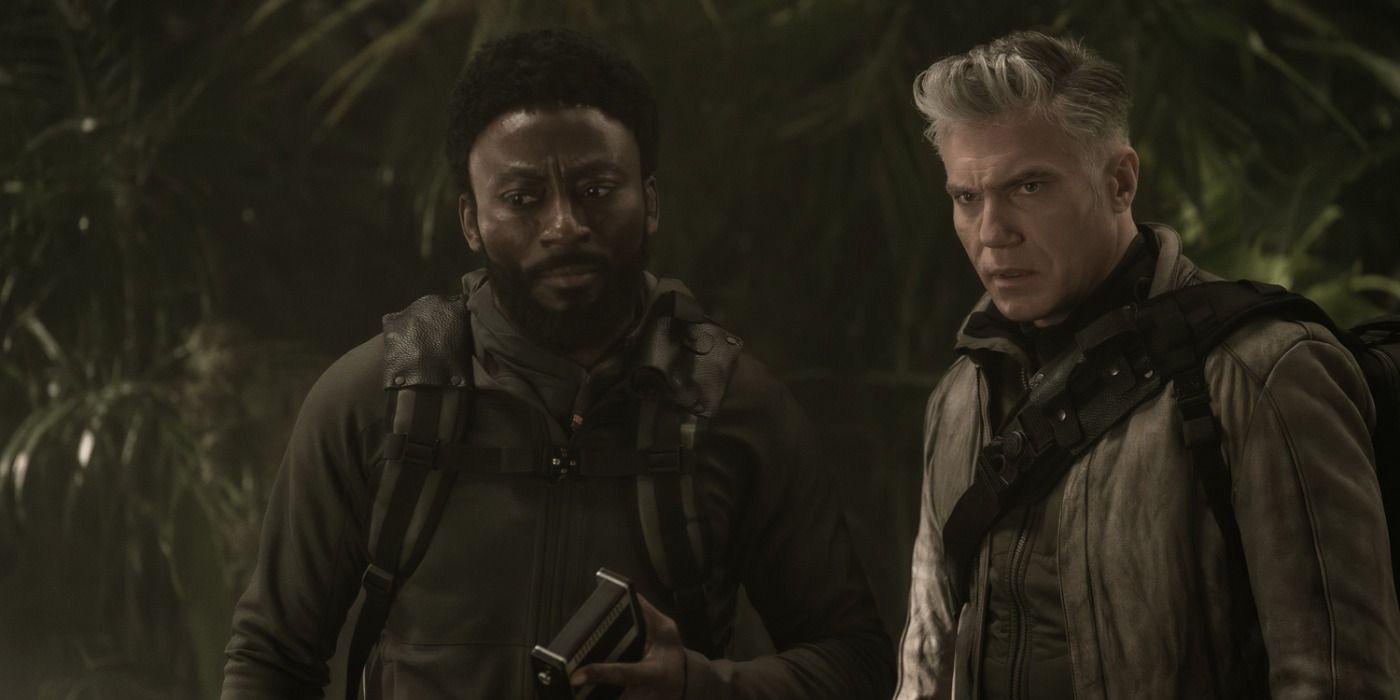 Captain Pike & Dr M'Benga looking concered in Star Trek Strange New Worlds season 3 Shuttle to Kenfori