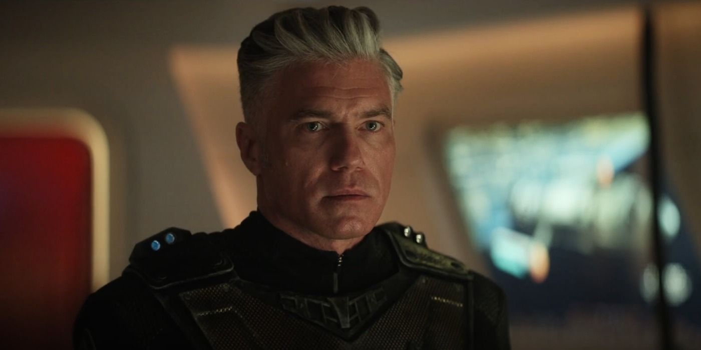 Captain Pike looking worried in Star Trek Strange New Worlds Hegemony Part II