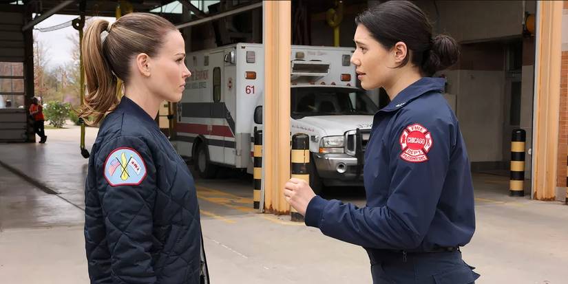 Jocelyn Hudon as Lizzie Novak and Hanako Greensmith as Violet Mikami in Chicago Fire