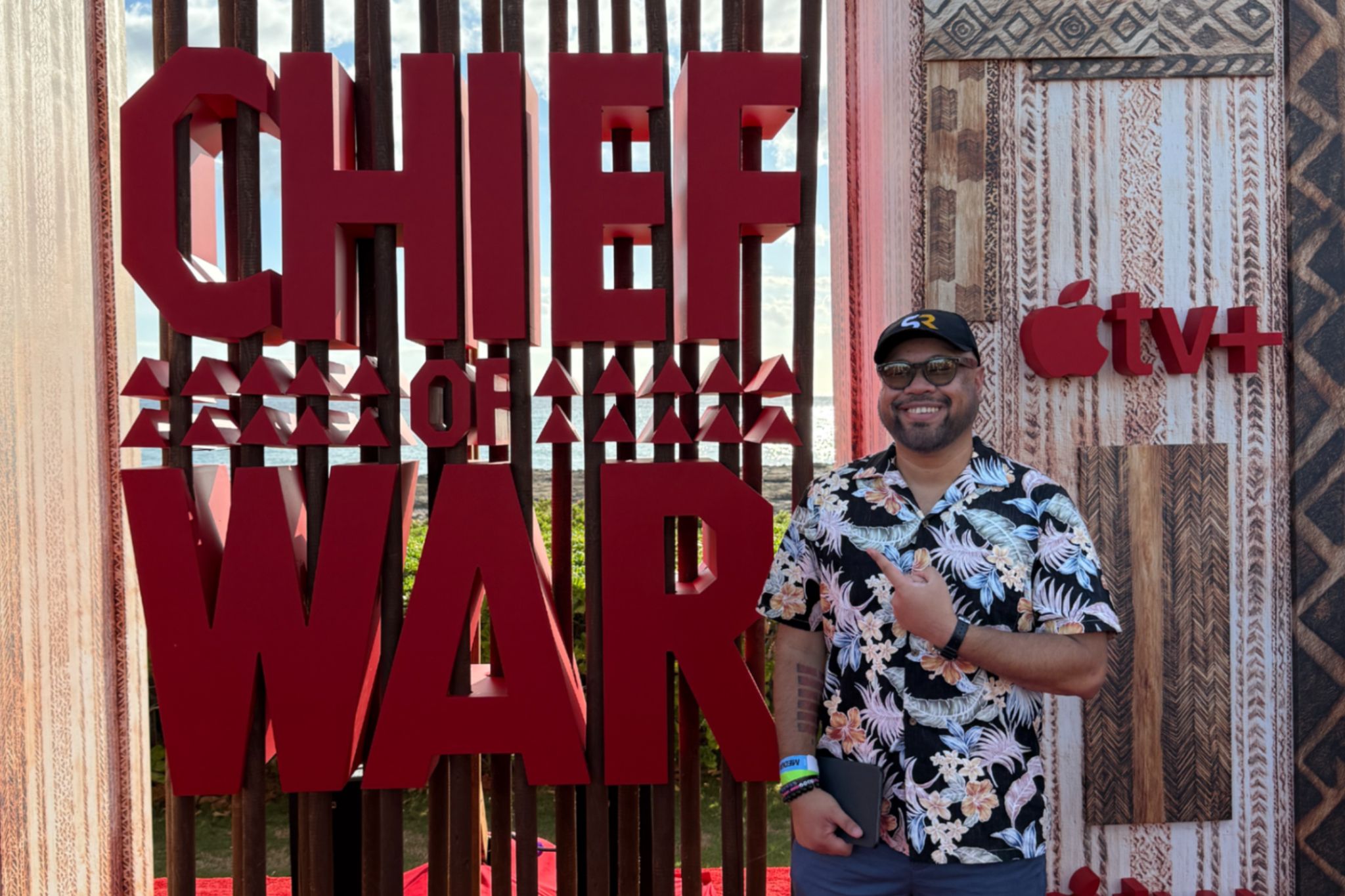 Joe Deckelmeier on the red carpet for Chief of War
