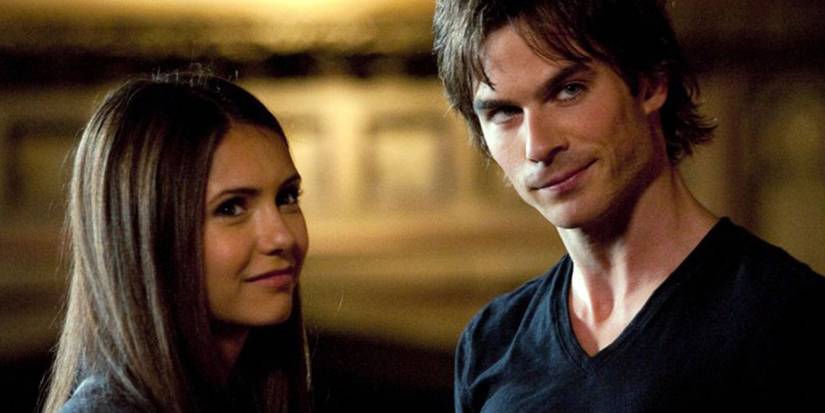 Daemon (Ian Somerhalder) and Elena (Nina Dobrev) in The Vampire Diaries
