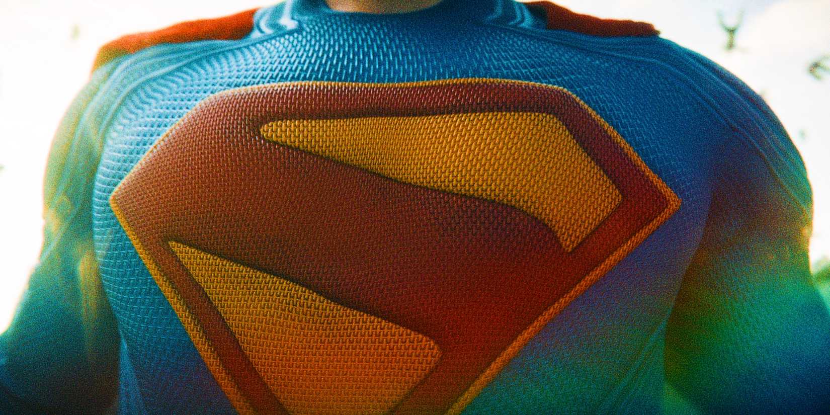 David Corenswet's Superman Costume Logo Closeup In Superman
