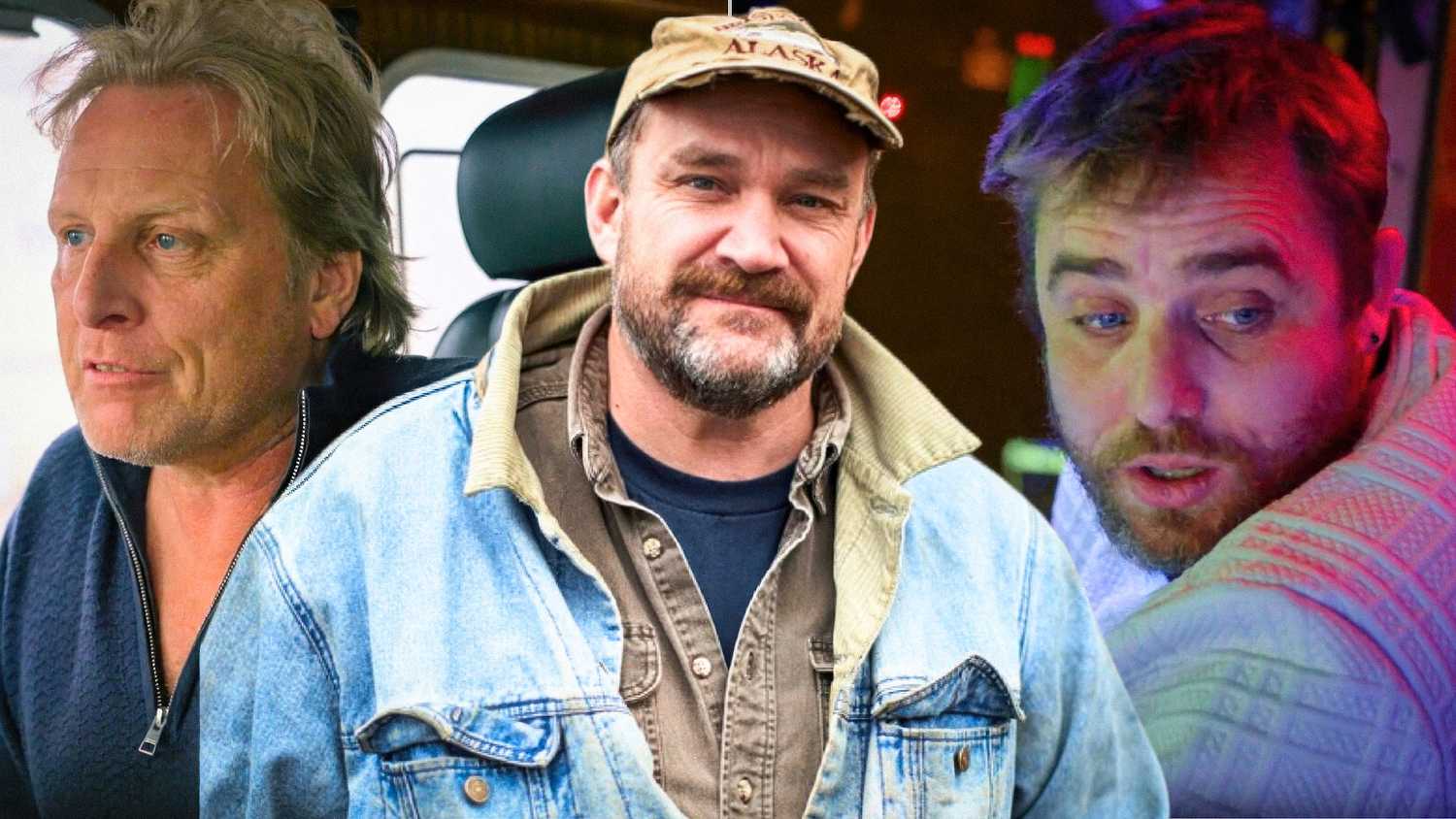 Deadliest Catch montage of three captain in side by side images from promos or on the job