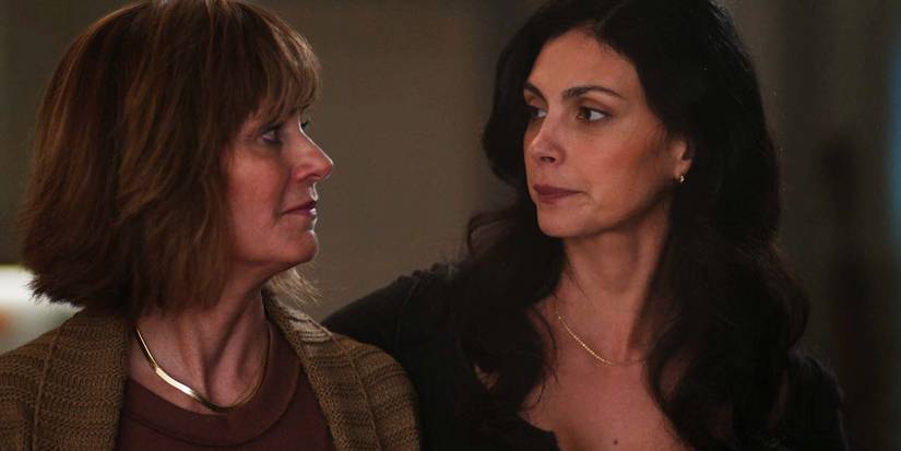 Diane Farr as Sharon Leone and Morena Baccarin as Mickey Fox in Fire Country season 2, episode 6