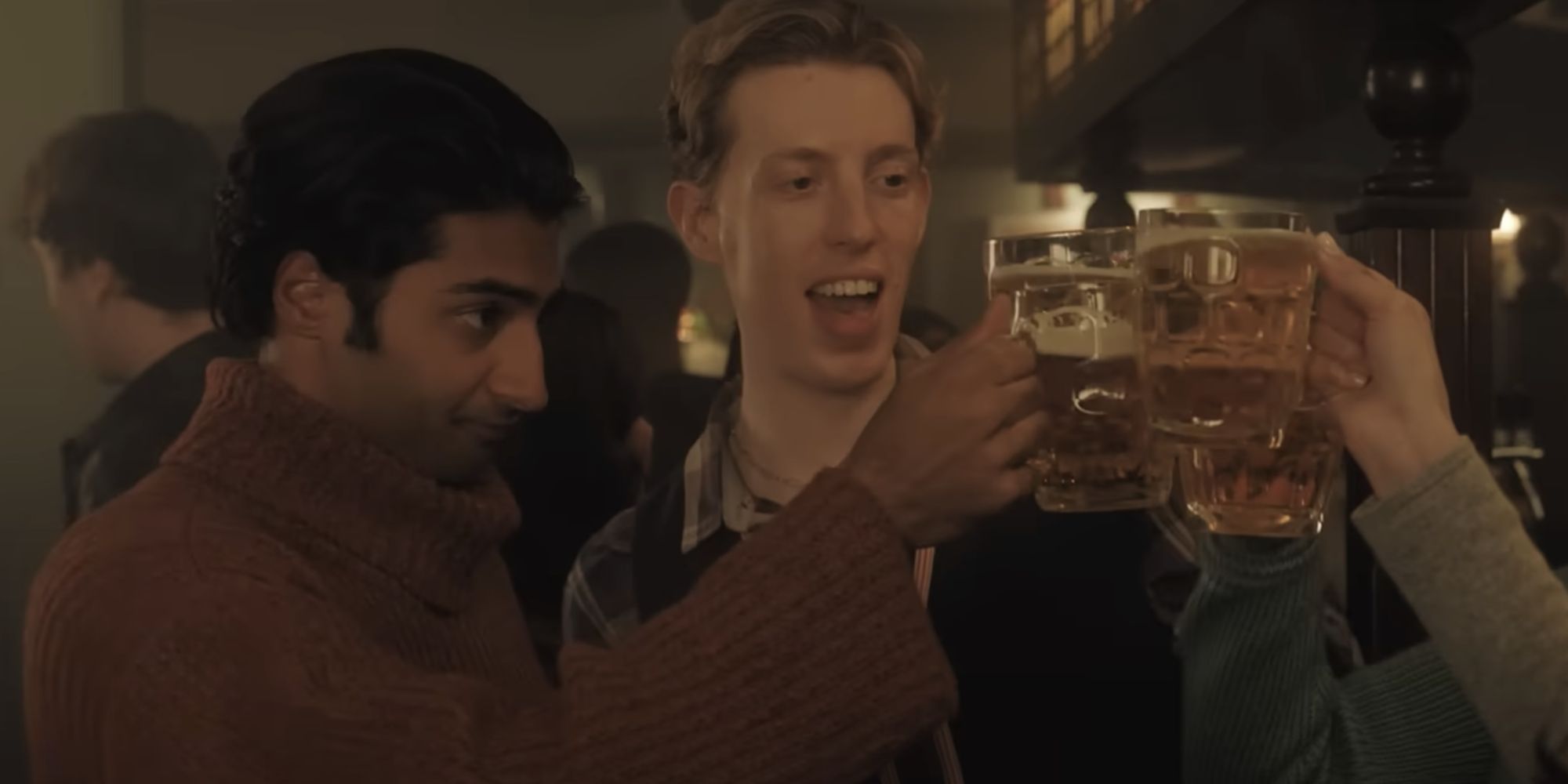 Friends toast one another in the trailer for My Oxford Year