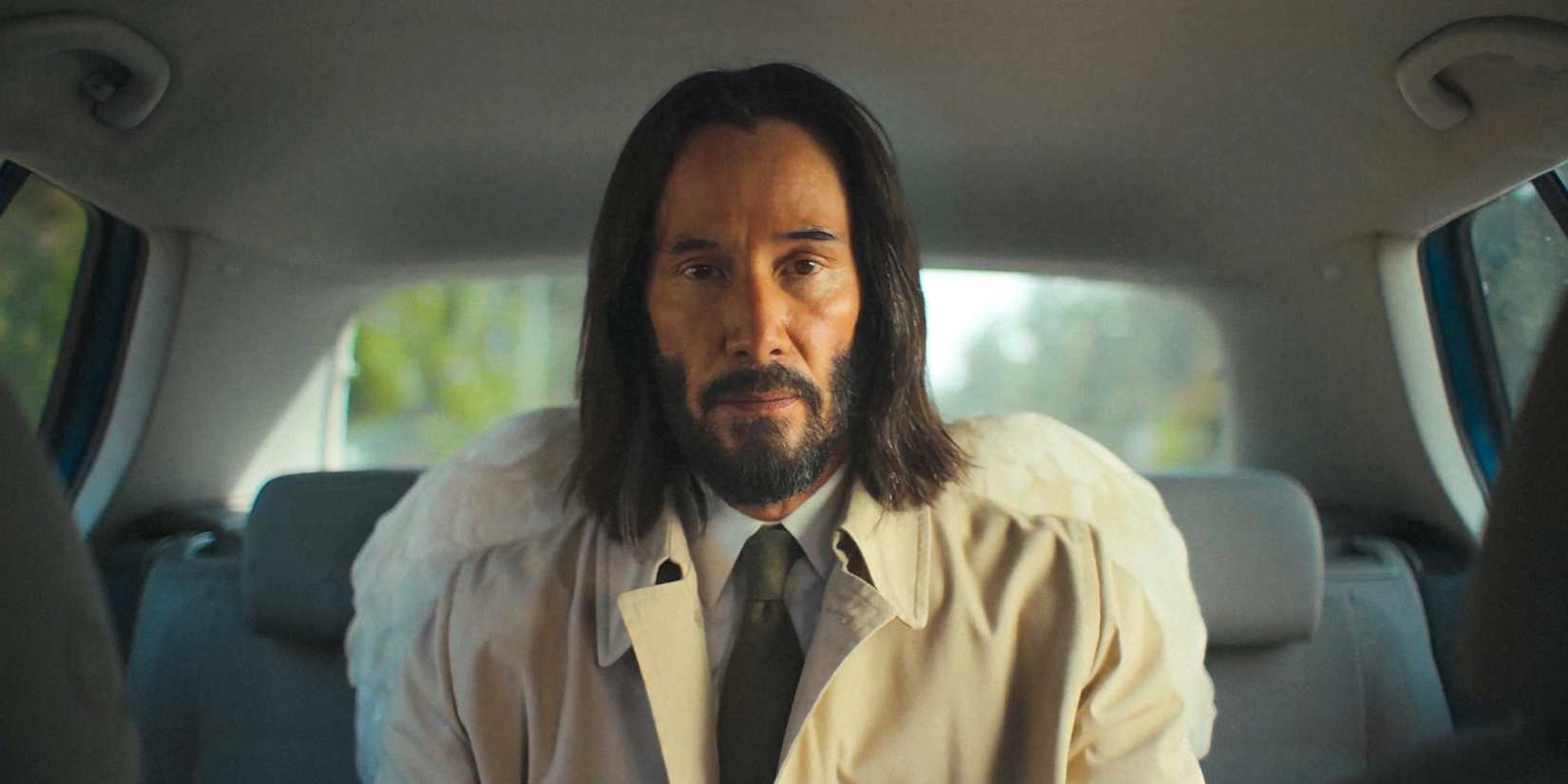 Gabriel (Keanu Reeves) inside a car in Good Fortune