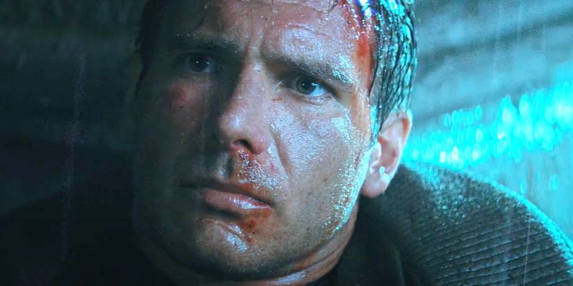 Harrison Ford as Deckard looking bloody in Blade Runner