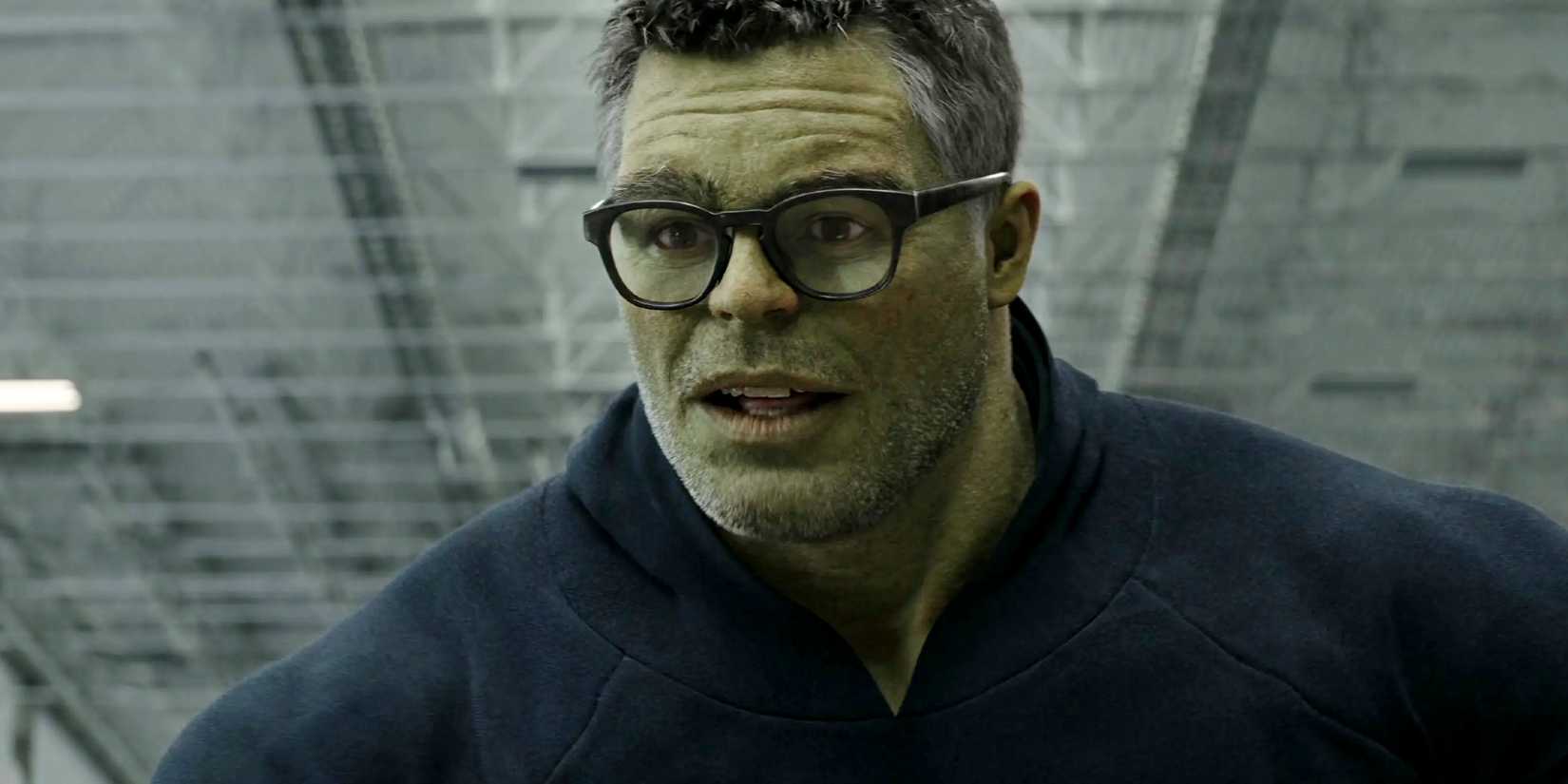 Hulk looking forward with his mouth open in Avengers Endgame