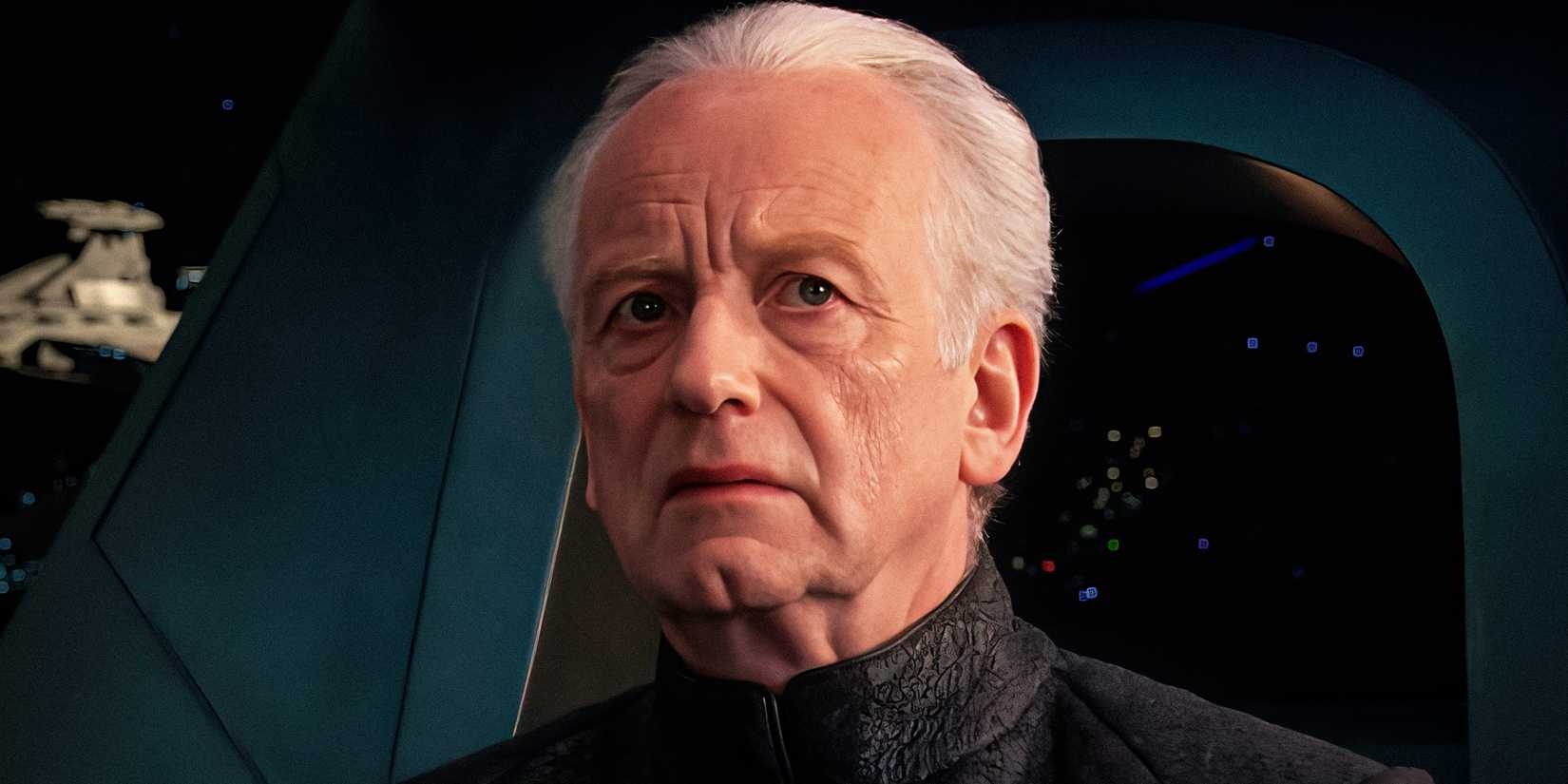 Palpatine looking concerned in the Star Wars prequel trilogy