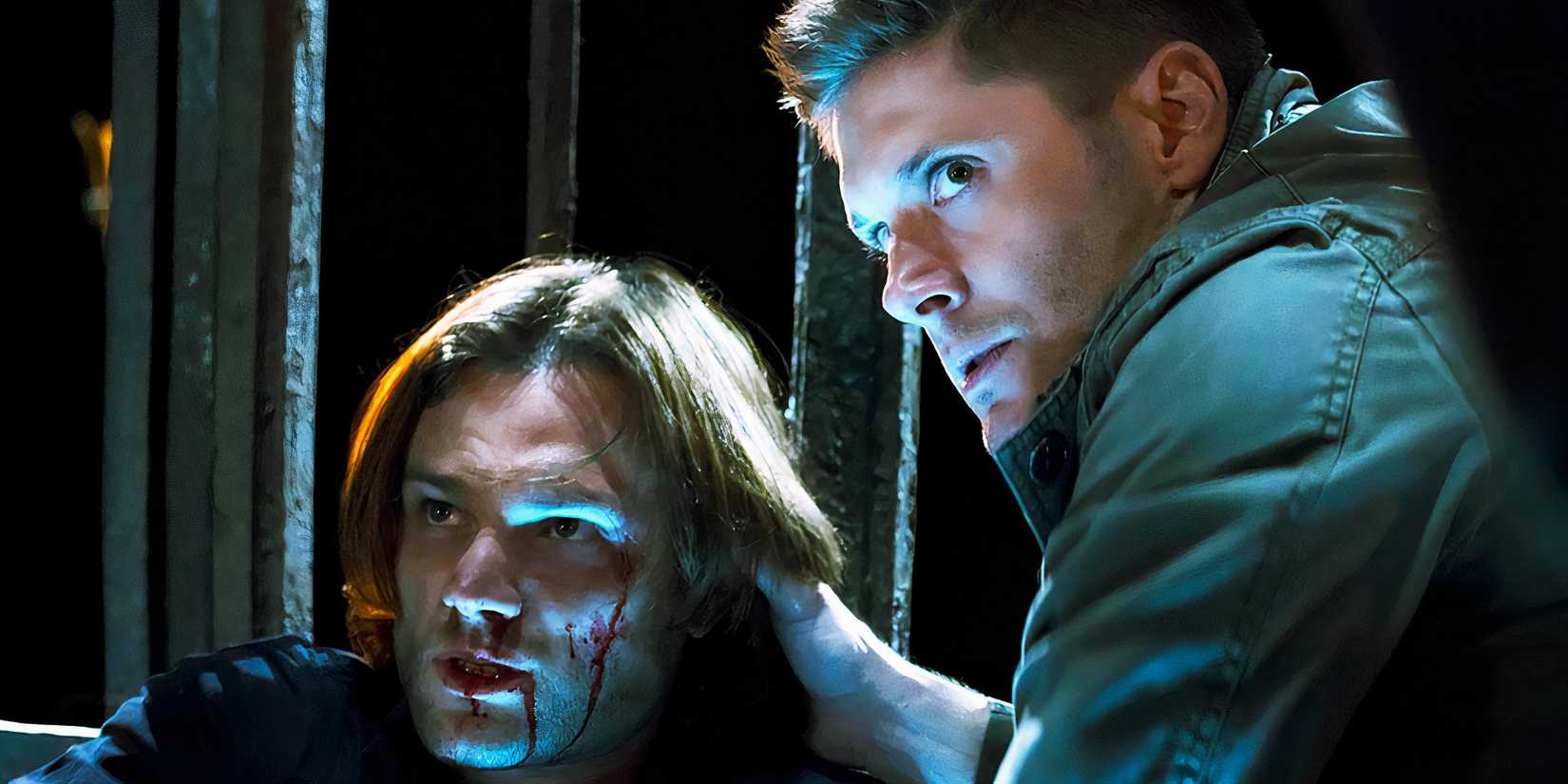 Sam and Dean Winchester looking apprehensive in Supernatural