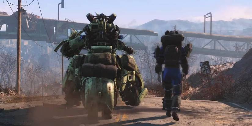 All 15 Fallout DLCs, Ranked From Worst To Best 5 Fallout 4 protagonist walking with robot companion from Automatron DLC