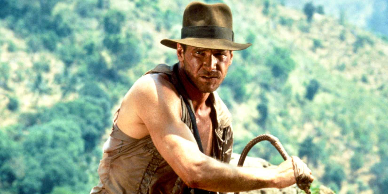Indiana Jones draws his whip in Temple of Doom